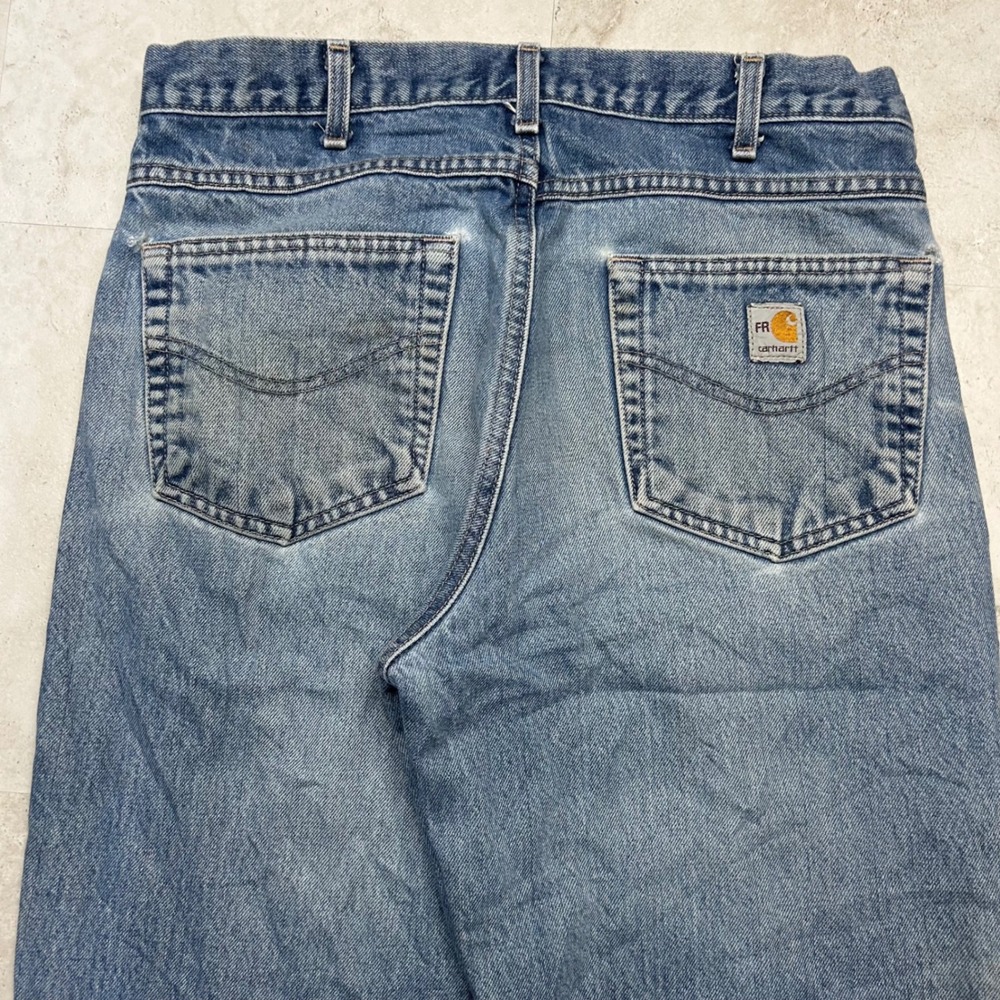 Carhartt FR Jeans Blue Men 33x34 Straight Leg Flame Resistant Workwear 0795